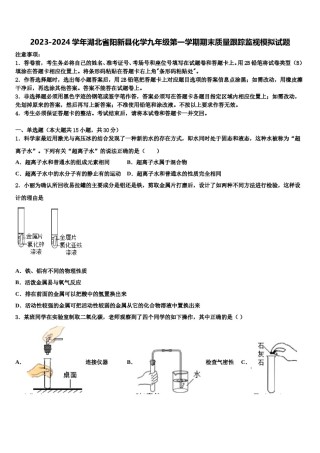 2023-2024学年湖北省阳新县化学九年级第一学期期末质量跟踪监视模拟试题含解析.doc