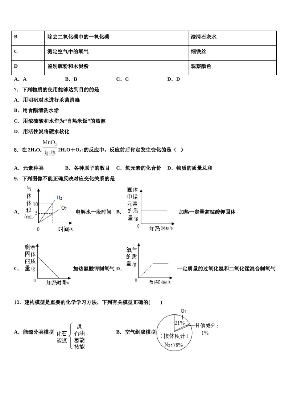 2023-2024学年湖北省随州市曾都区化学九上期末学业水平测试试题含解析.doc_第2页