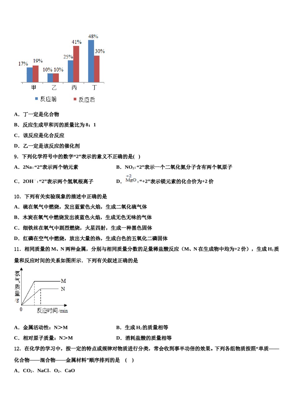 2023-2024学年湖北省随州市曾都区实验中学化学九年级第一学期期末联考试题含解析.doc_第3页