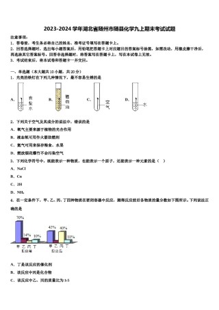 2023-2024学年湖北省随州市随县化学九上期末考试试题含解析.doc
