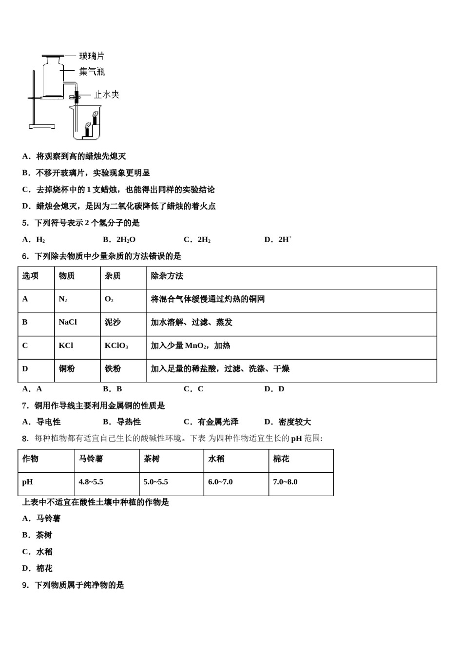 2023-2024学年湖北省随州市高新区大堰坡中学九年级化学第一学期期末联考试题含解析.doc_第2页