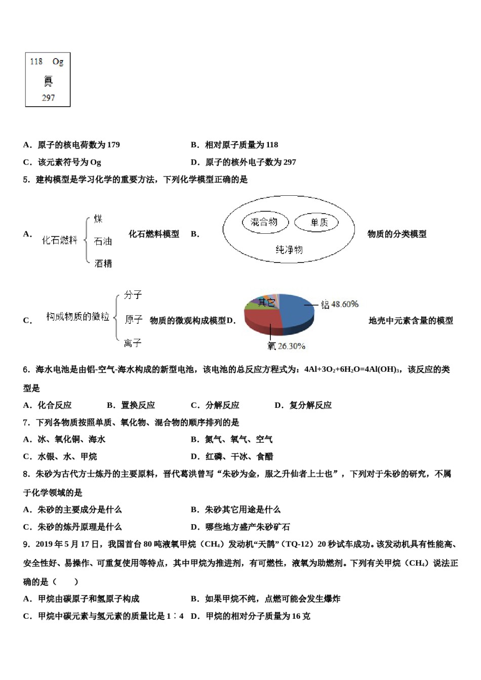 2023-2024学年湖北省随州市高新区大堰坡中学化学九年级第一学期期末质量检测模拟试题含解析.doc_第2页