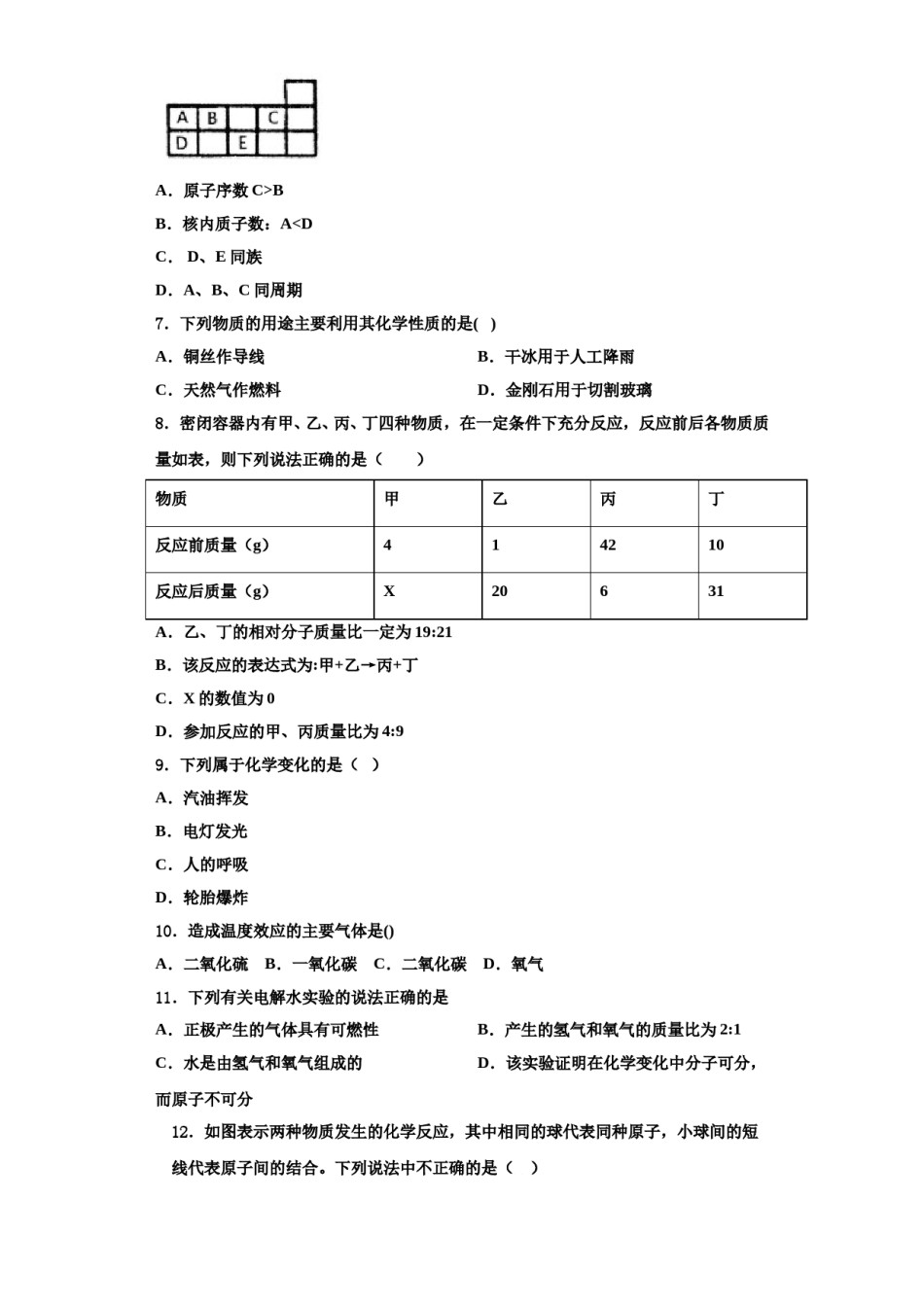 2023-2024学年湖北省随州随县联考化学九上期中检测试题含解析.doc_第2页