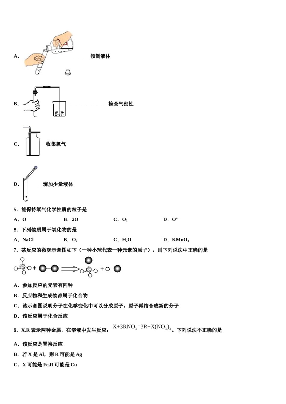 2023-2024学年湖北省黄冈实验中学九年级化学第一学期期末学业水平测试试题含解析.doc_第2页