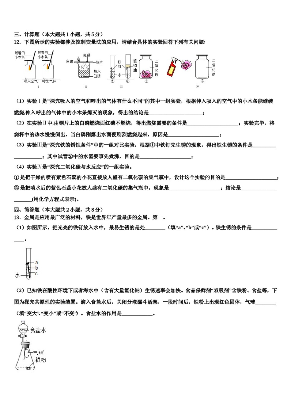 2023-2024学年湖北省黄冈市蕲春县九年级化学第一学期期末质量跟踪监视模拟试题含解析.doc_第3页