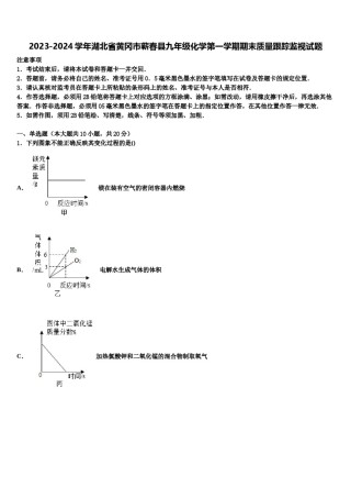 2023-2024学年湖北省黄冈市蕲春县九年级化学第一学期期末质量跟踪监视试题含解析.doc