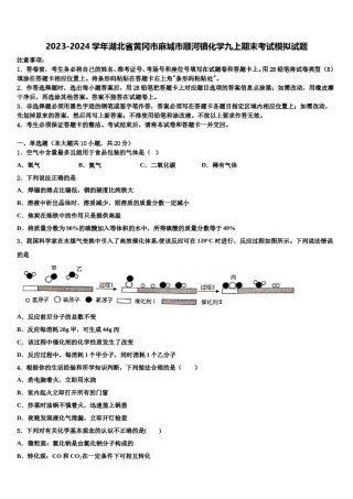 2023-2024学年湖北省黄冈市麻城市顺河镇化学九上期末考试模拟试题含解析.doc
