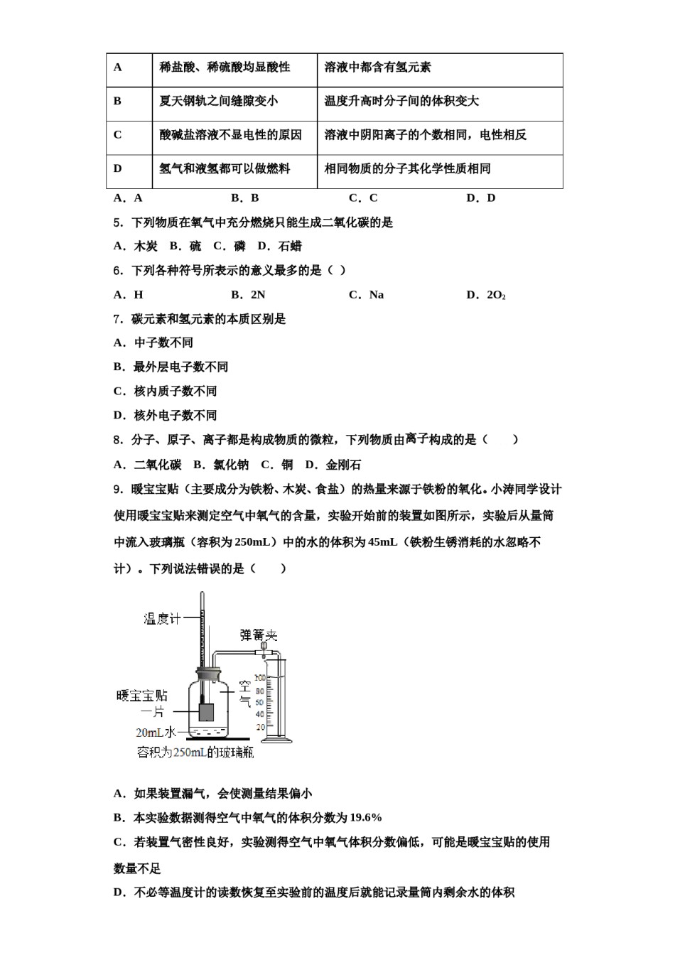 2023-2024学年湖北省黄冈麻城市化学九上期中达标检测模拟试题含解析.doc_第2页