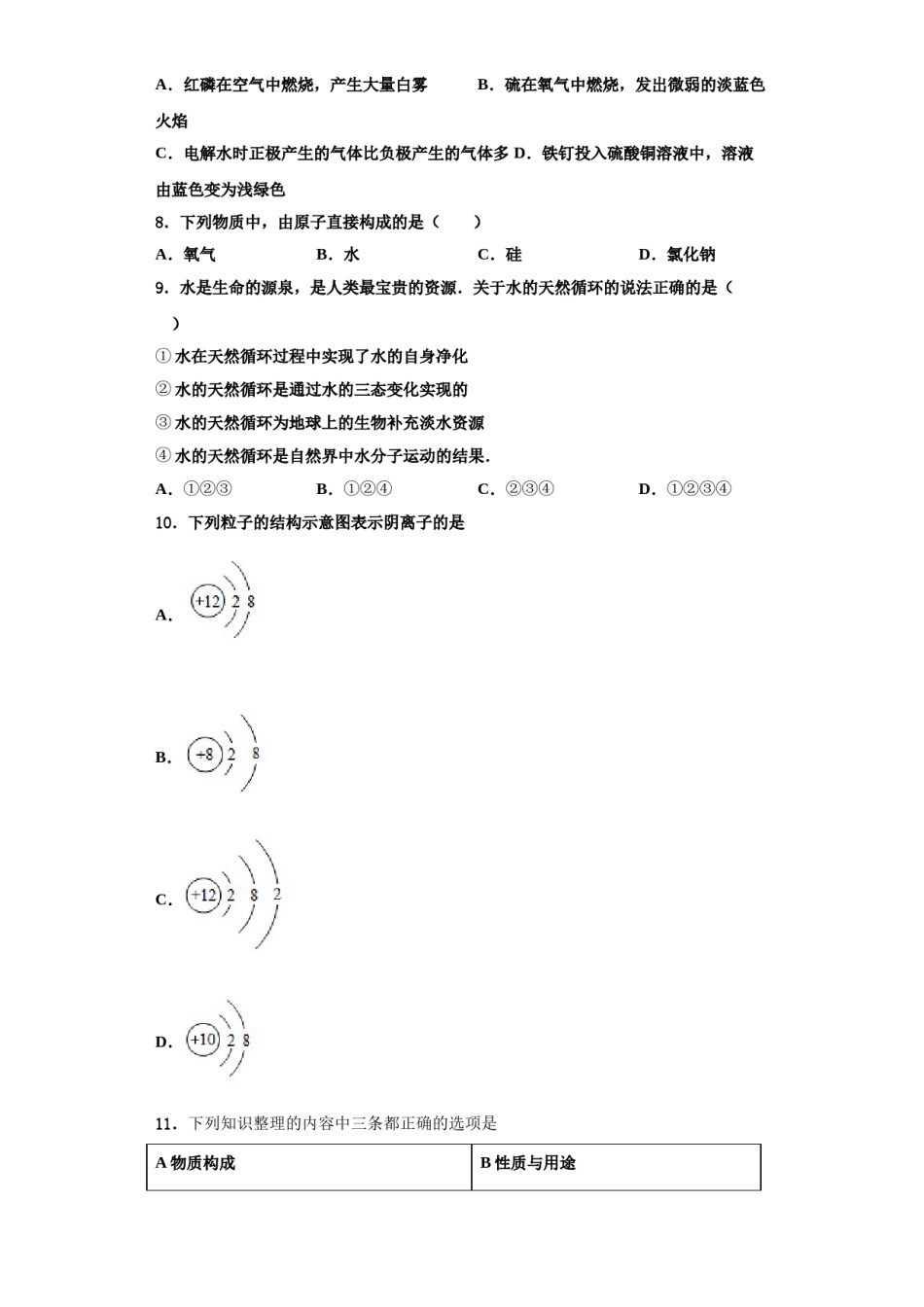 2023-2024学年湖北省黄石市下陆区化学九上期中检测试题含解析.doc_第2页
