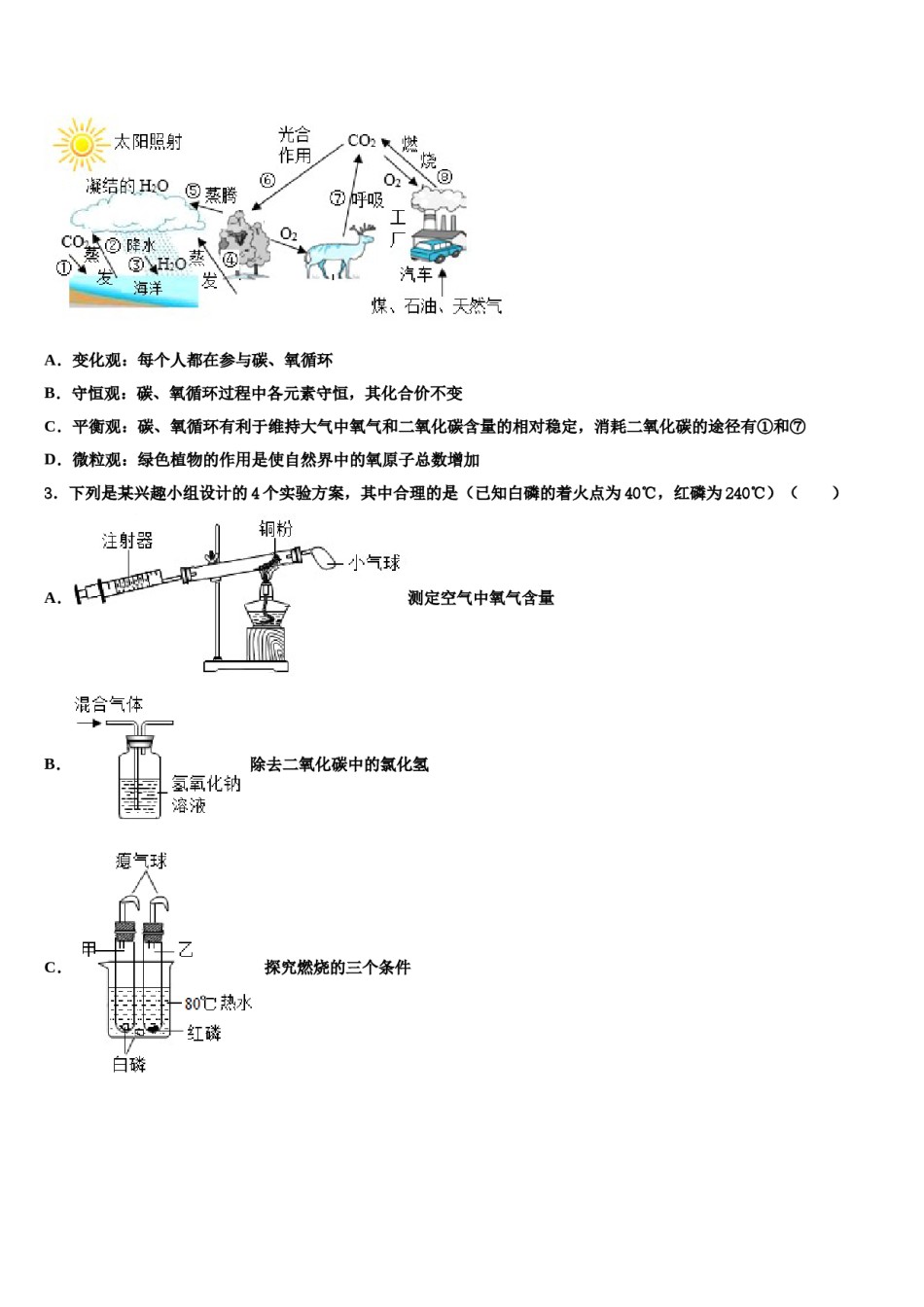 2023-2024学年湖北省黄石市名校化学九上期末学业质量监测模拟试题含解析.doc_第2页