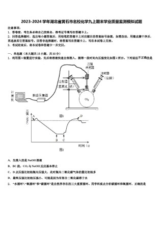 2023-2024学年湖北省黄石市名校化学九上期末学业质量监测模拟试题含解析.doc