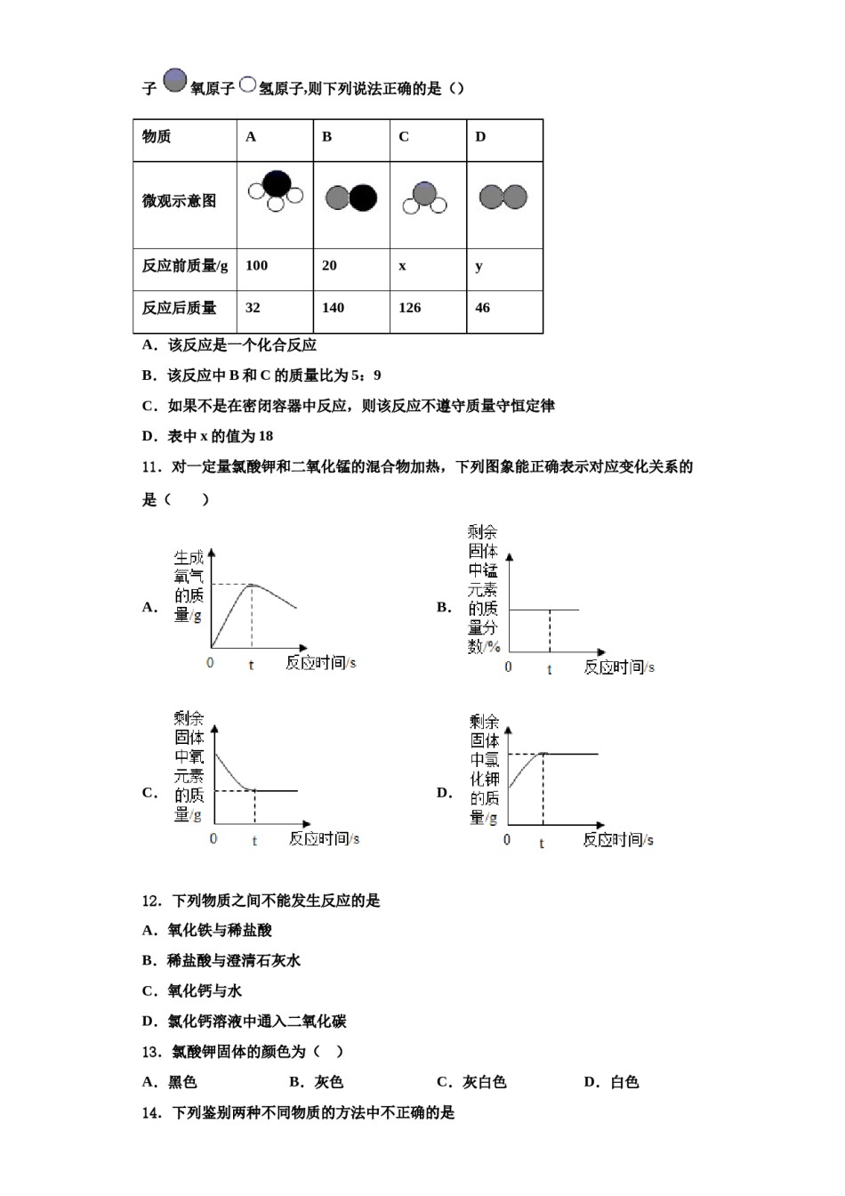 2023-2024学年湖南广益实验中学化学九年级第一学期期中综合测试模拟试题含解析.doc_第3页