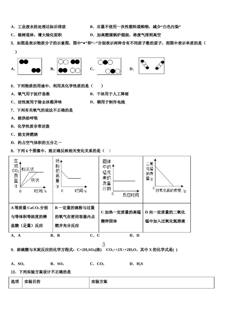 2023-2024学年湖南省双牌县化学九年级第一学期期末学业水平测试试题含解析.doc_第2页