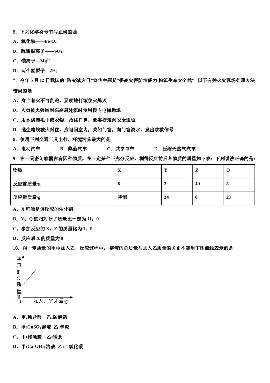 2023-2024学年湖南省娄底市双峰县化学九年级第一学期期末综合测试模拟试题含解析.doc_第2页
