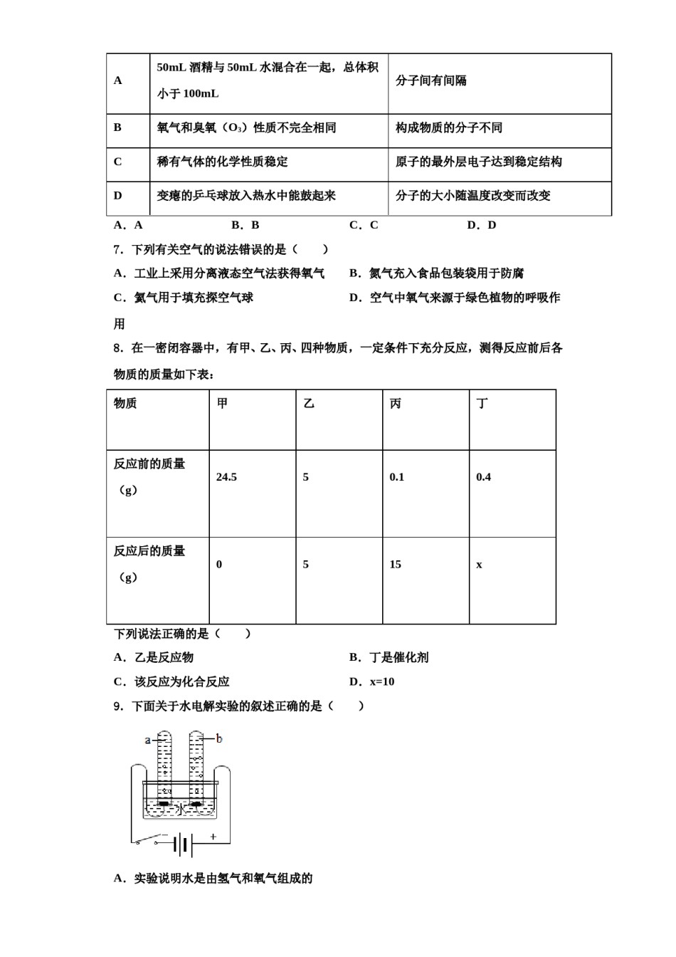 2023-2024学年湖南省娄底市涟源市化学九年级第一学期期中学业质量监测试题含解析.doc_第2页