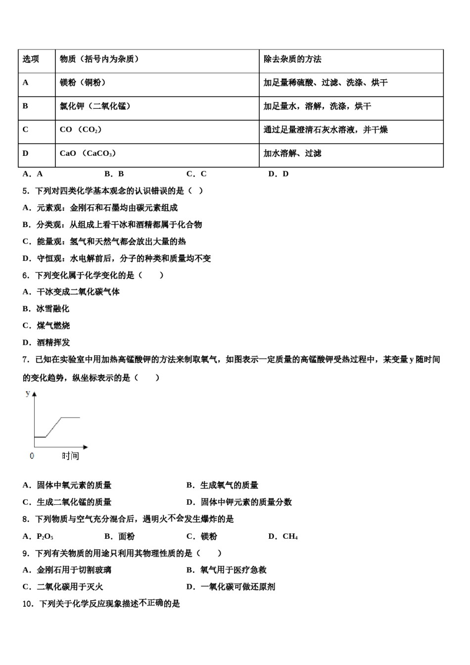 2023-2024学年湖南省常德外国语学校化学九上期末监测模拟试题含解析.doc_第2页