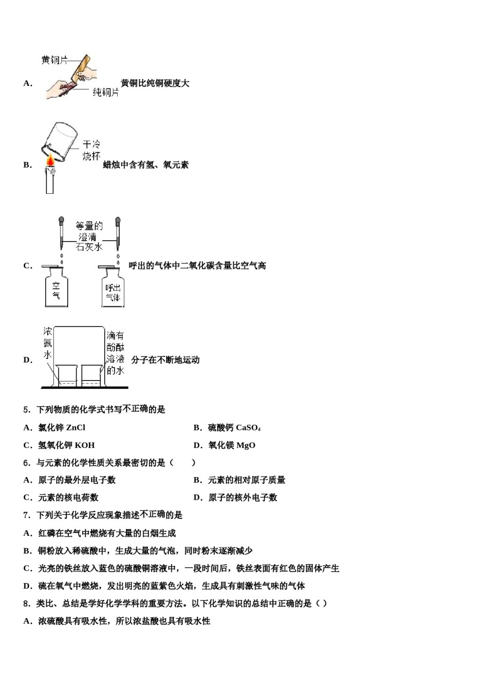 2023-2024学年湖南省永州市蓝山县化学九年级第一学期期末调研试题含解析.doc_第2页