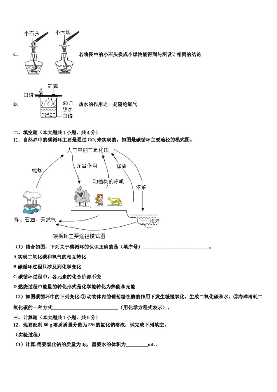 2023-2024学年湖南省湘西州化学九年级第一学期期末经典模拟试题含解析.doc_第3页
