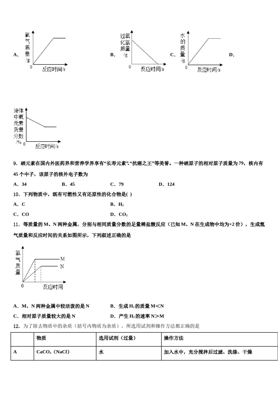 2023-2024学年湖南省益阳赫山区六校联考九年级化学第一学期期末质量检测模拟试题含解析.doc_第3页