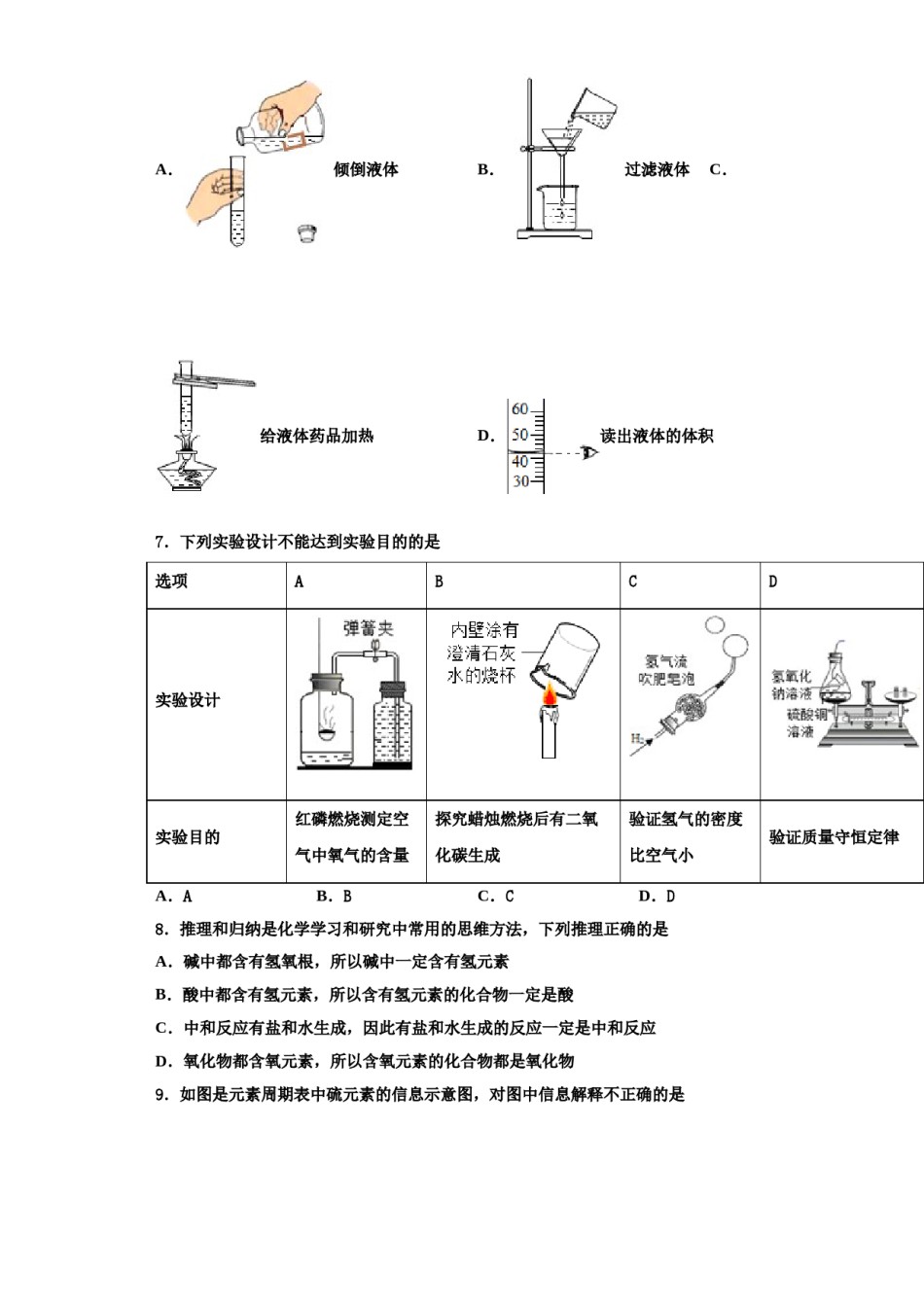 2023-2024学年湖南省衡阳市化学九上期中综合测试模拟试题含解析.doc_第2页
