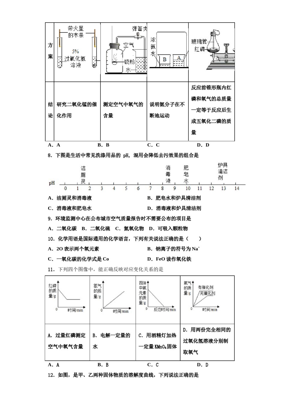 2023-2024学年湖南省衡阳市耒阳市九年级化学第一学期期中质量跟踪监视试题含解析.doc_第3页