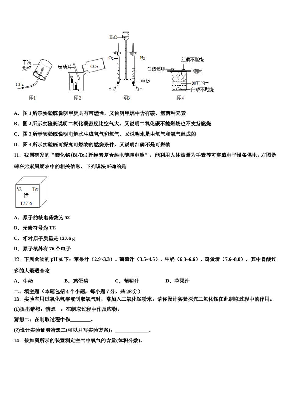 2023-2024学年湖南省衡阳市逸夫中学九年级化学第一学期期末质量检测试题含解析.doc_第3页