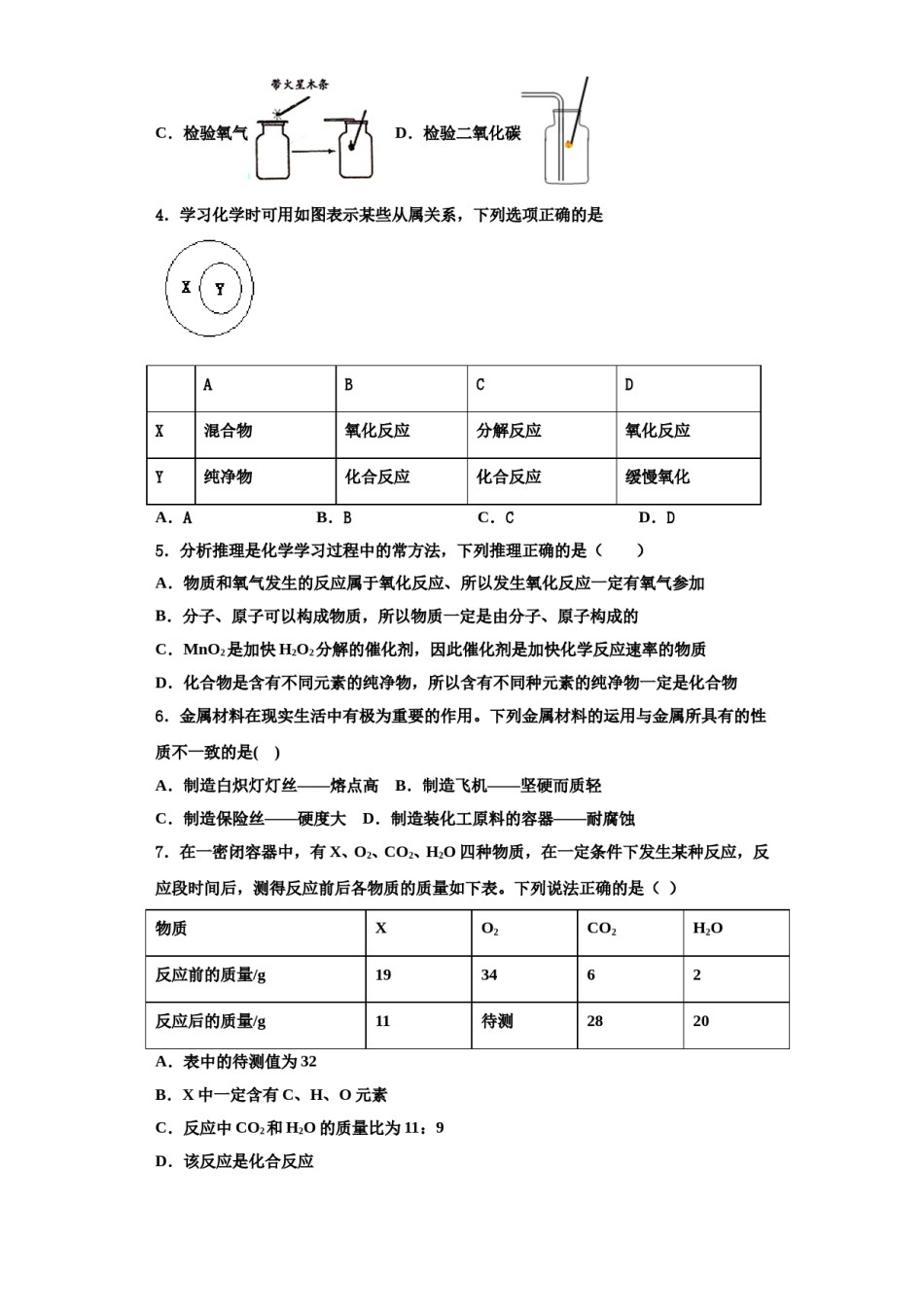 2023-2024学年湖南省长沙外国语学校化学九年级第一学期期中考试试题含解析.doc_第2页