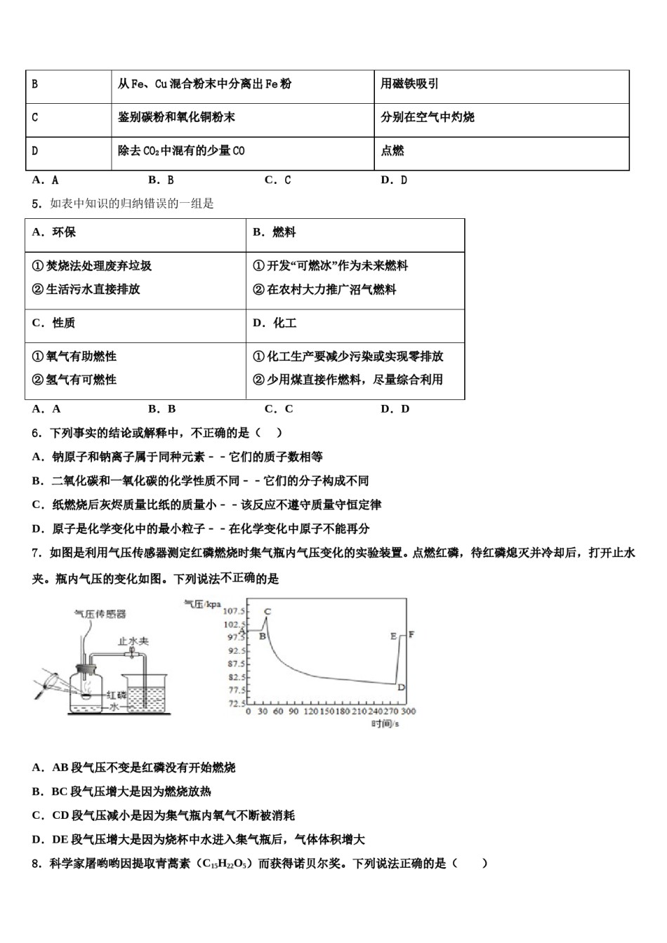 2023-2024学年湖南省长沙市明徳旗舰化学九上期末学业质量监测试题含解析.doc_第2页