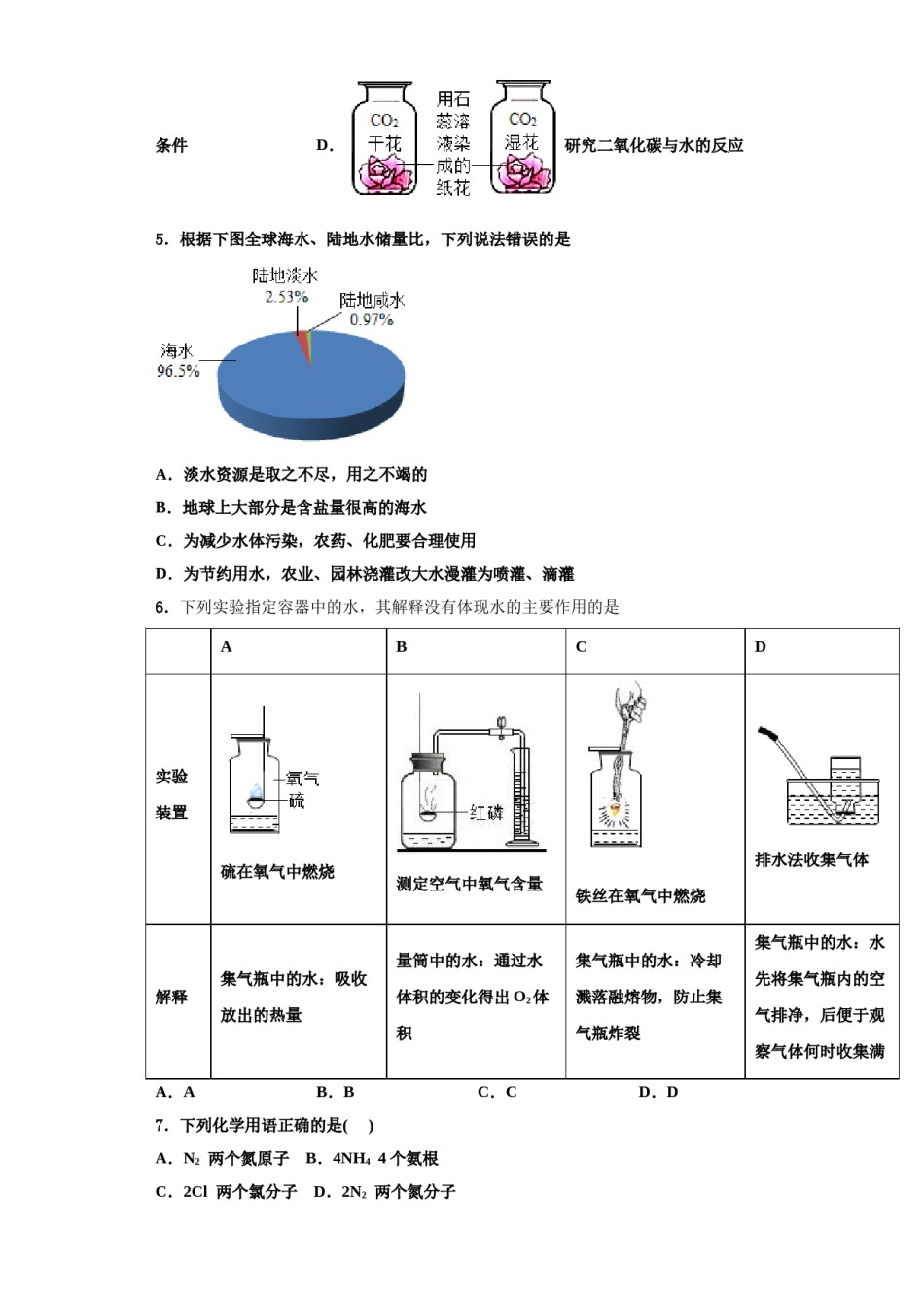 2023-2024学年湖南长沙市南雅中学九年级化学第一学期期中检测模拟试题含解析.doc_第3页