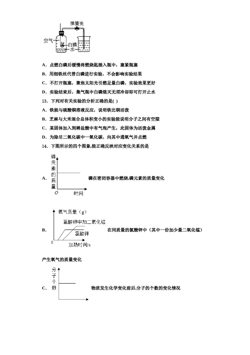 2023-2024学年湖南长沙市岳麓区化学九年级第一学期期中检测模拟试题含解析.doc_第3页