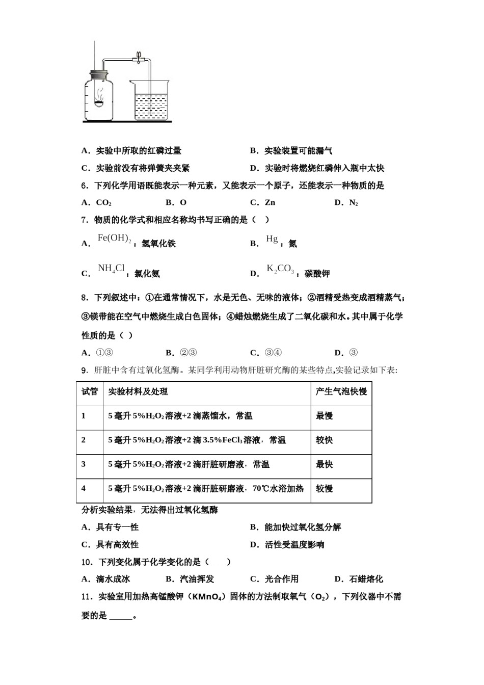 2023-2024学年湖南长沙市广益中学化学九上期中复习检测模拟试题含解析.doc_第2页