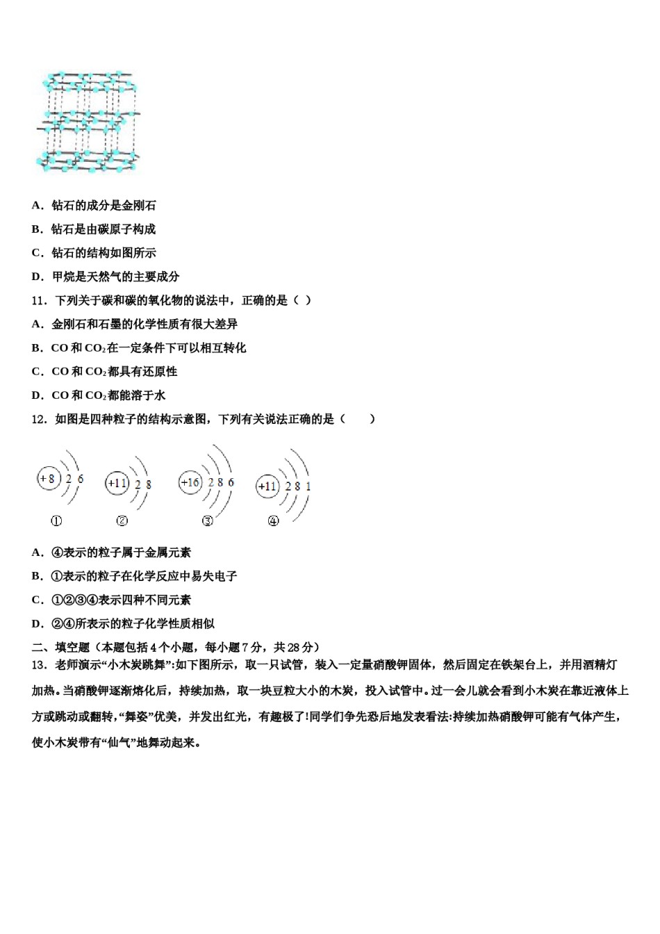 2023-2024学年湖南长沙市雅境中学九年级化学第一学期期末调研模拟试题含解析.doc_第3页