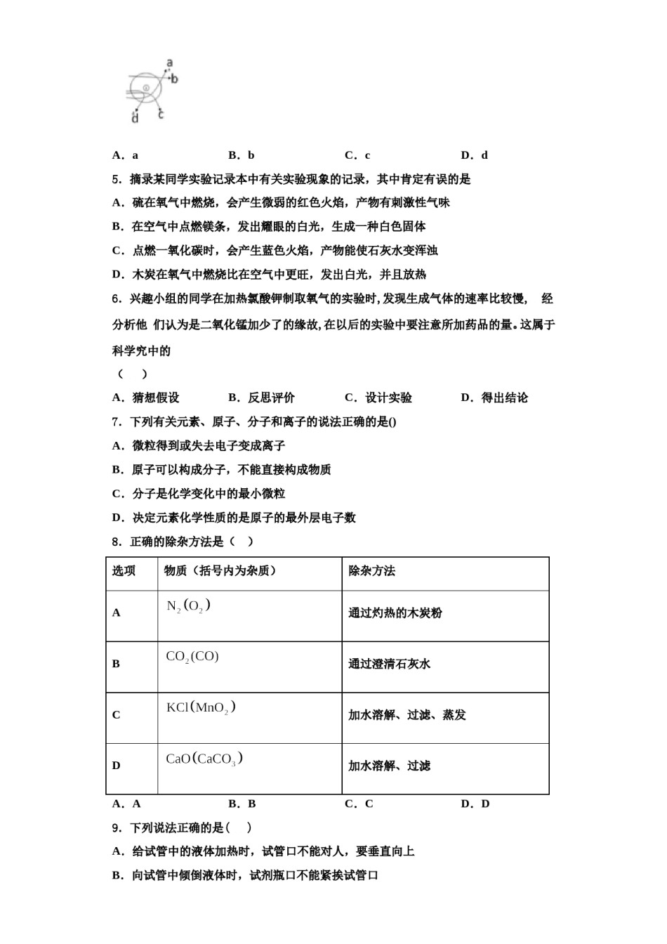 2023-2024学年湖南长沙长郡教育集团化学九上期中检测模拟试题含解析.doc_第2页