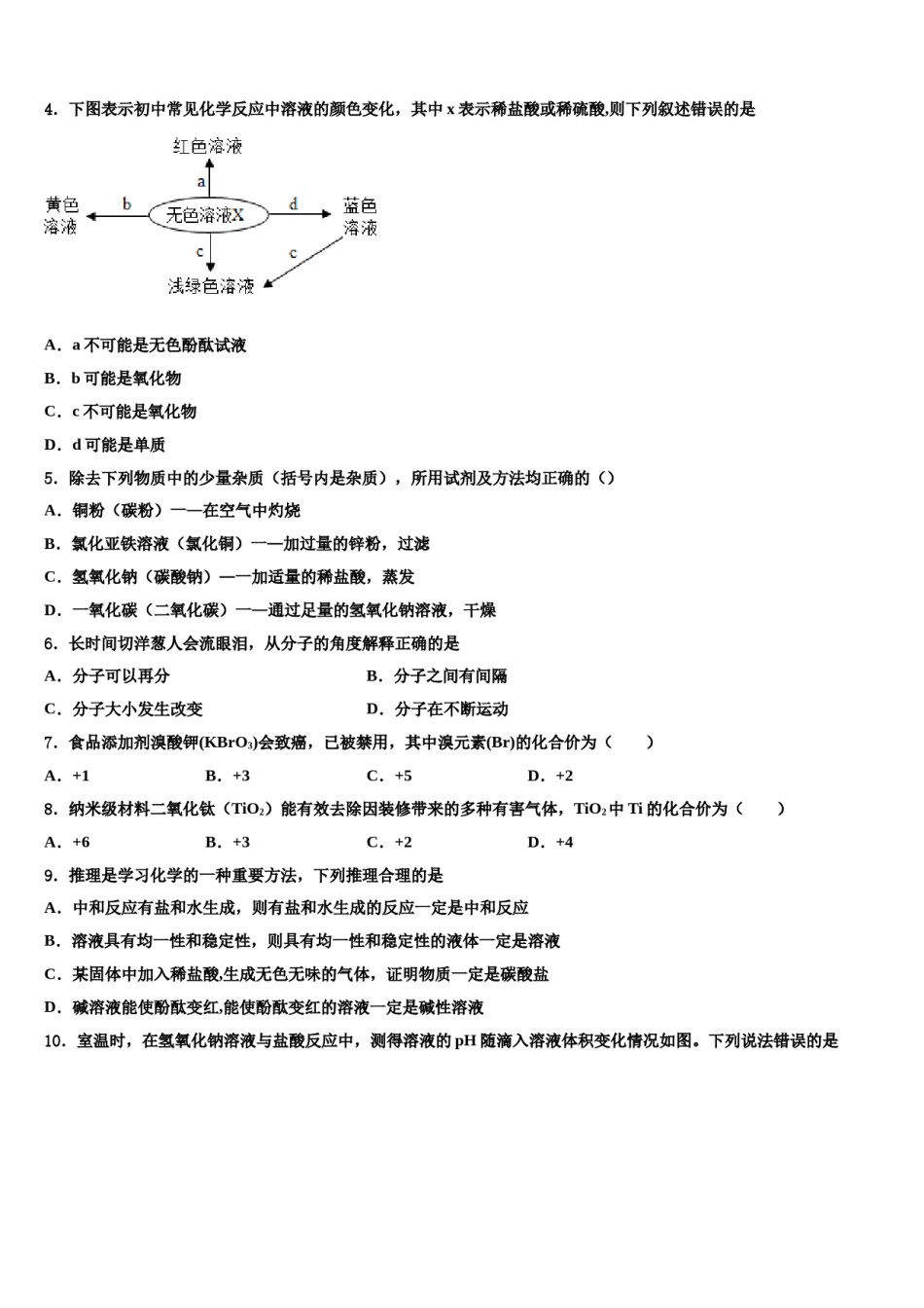 2023-2024学年湖南长沙长郡梅溪湖中学化学九年级第一学期期末考试试题含解析.doc_第2页