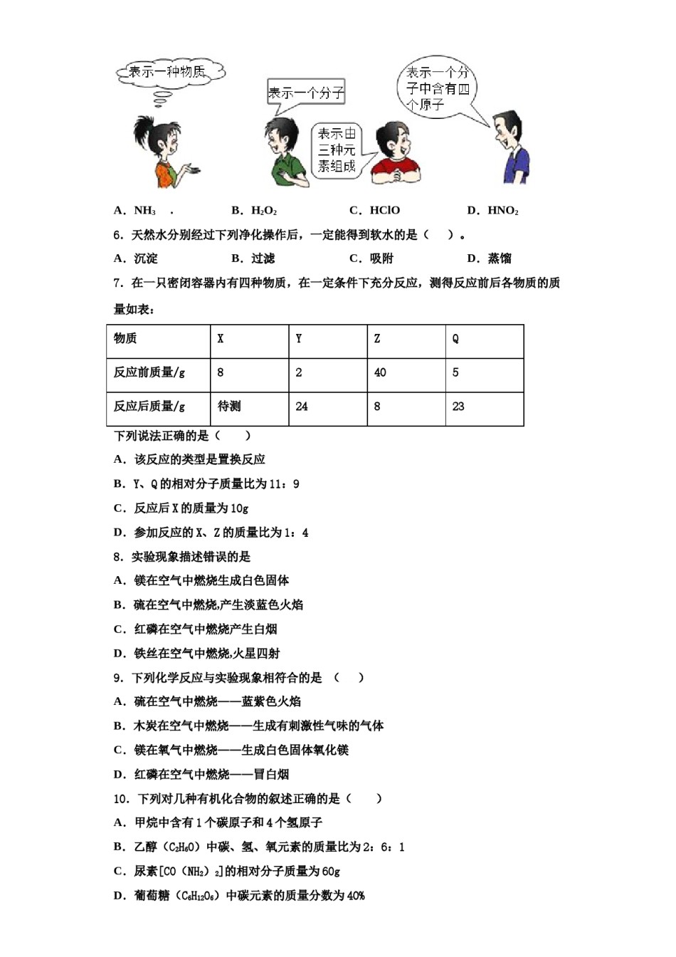 2023-2024学年湖南长沙雨花区雅境中学九年级化学第一学期期中预测试题含解析.doc_第2页