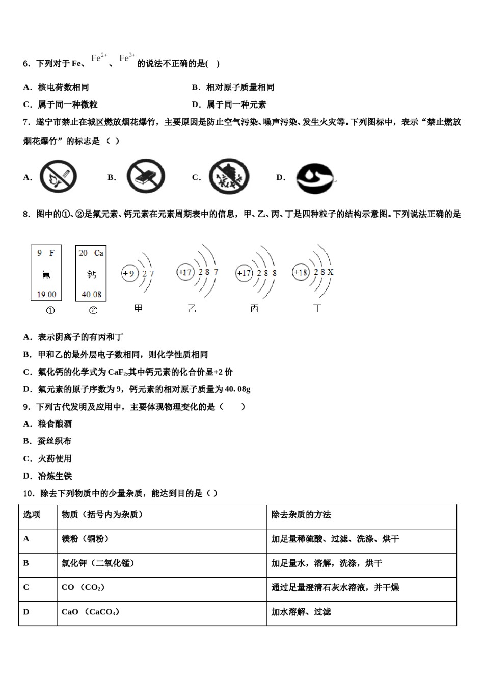 2023-2024学年甘肃省兰州市第五十五中学九年级化学第一学期期末达标测试试题含解析.doc_第2页