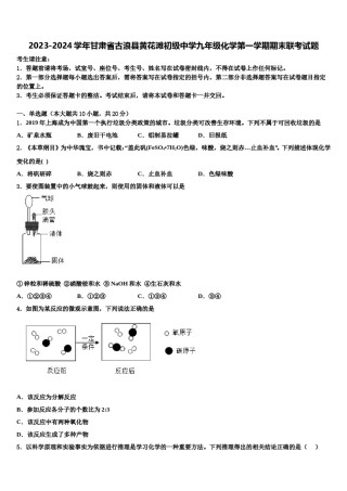 2023-2024学年甘肃省古浪县黄花滩初级中学九年级化学第一学期期末联考试题含解析.doc