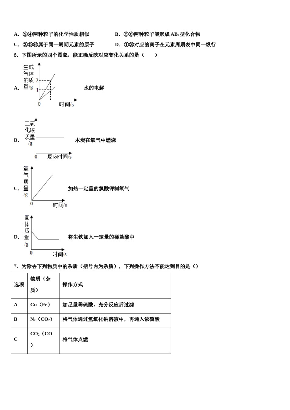 2023-2024学年甘肃省张掖市甘州区张掖市甘州区南关学校九年级化学第一学期期末联考模拟试题含解析.doc_第2页