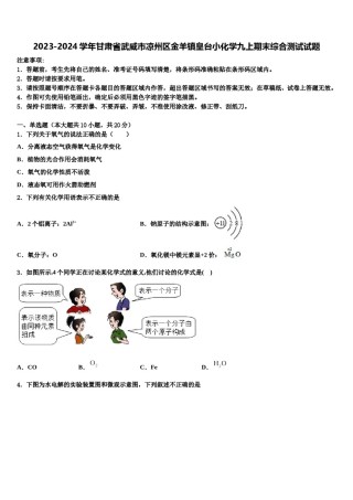 2023-2024学年甘肃省武威市凉州区金羊镇皇台小化学九上期末综合测试试题含解析.doc
