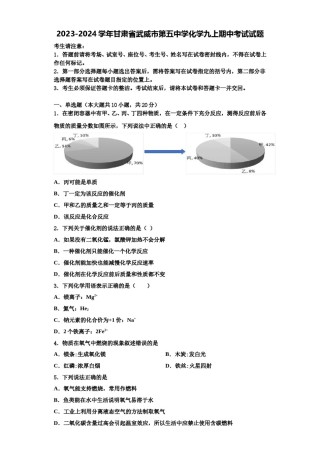 2023-2024学年甘肃省武威市第五中学化学九上期中考试试题含解析.doc