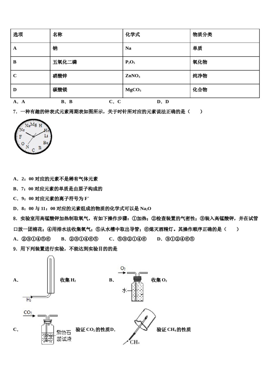 2023-2024学年甘肃省武威第十九中学九年级化学第一学期期末学业水平测试模拟试题含解析.doc_第2页