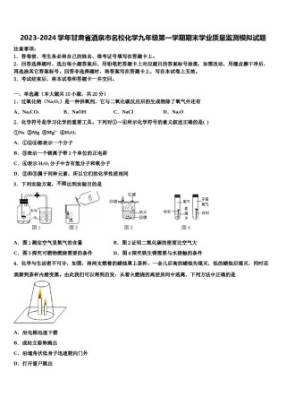 2023-2024学年甘肃省酒泉市名校化学九年级第一学期期末学业质量监测模拟试题含解析.doc