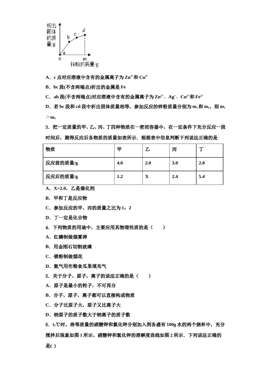 2023-2024学年甘肃省酒泉市瓜州县化学九上期中综合测试模拟试题含解析.doc_第2页