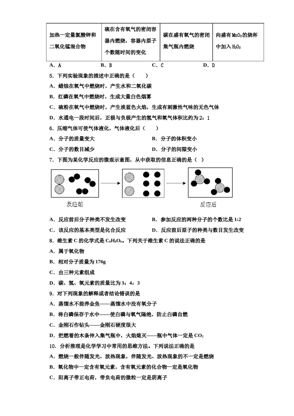 2023-2024学年福建三明市九年级化学第一学期期中调研模拟试题含解析.doc_第2页
