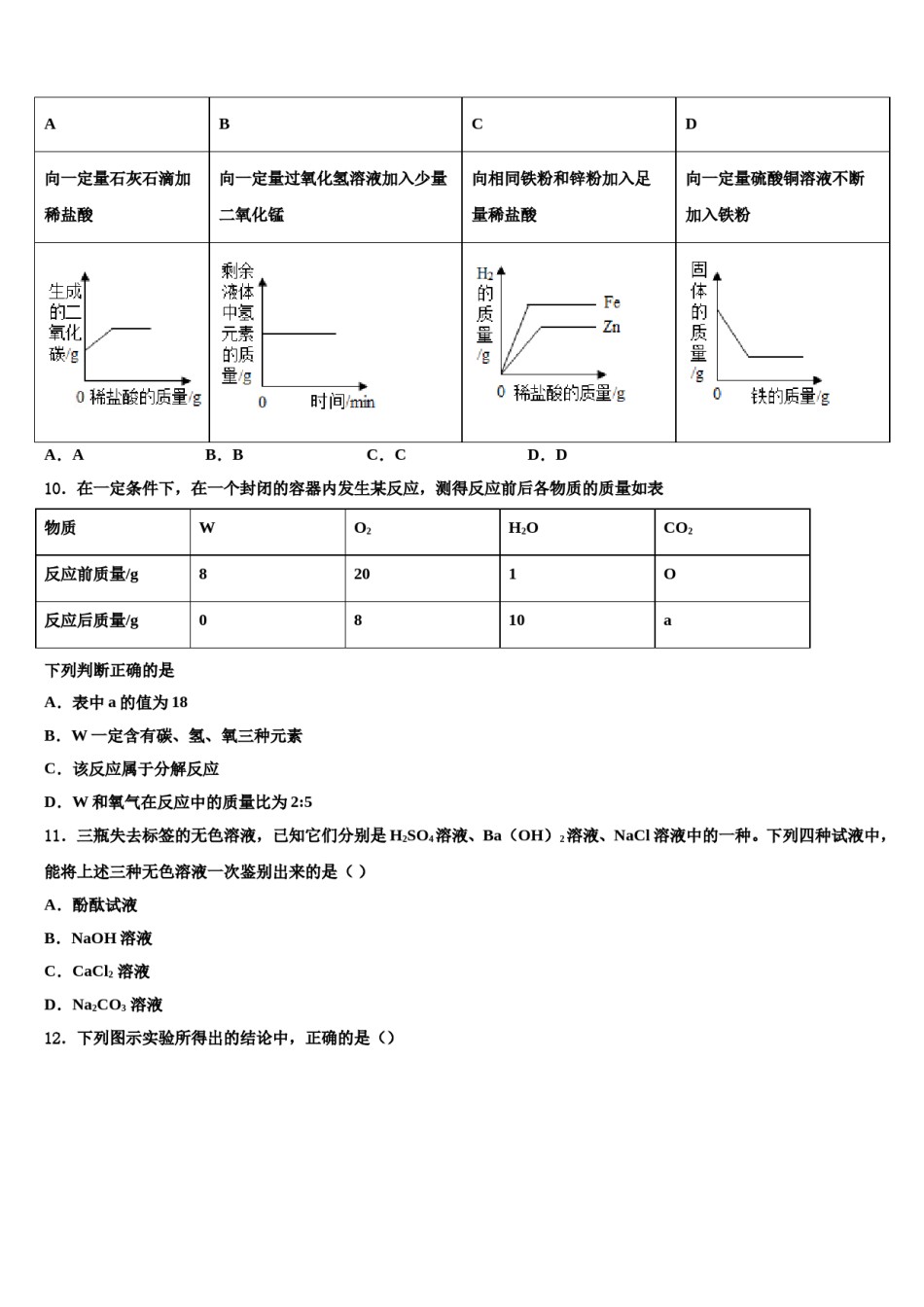 2023-2024学年福建省厦门六中学九年级化学第一学期期末综合测试模拟试题含解析.doc_第3页