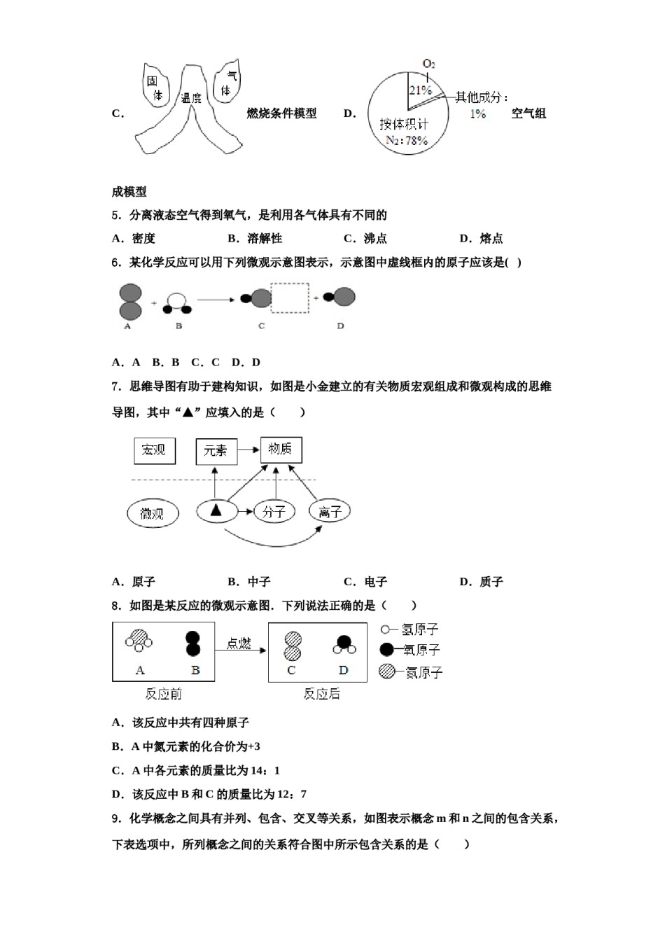 2023-2024学年福建省厦门市五中学化学九上期中监测模拟试题含解析.doc_第2页