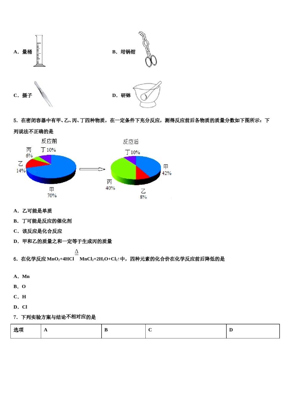 2023-2024学年福建省厦门市双十中学九年级化学第一学期期末考试试题含解析.doc_第2页