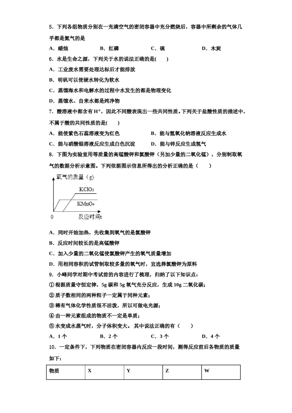 2023-2024学年福建省厦门市同安区五校化学九上期中学业质量监测模拟试题含解析.doc_第2页