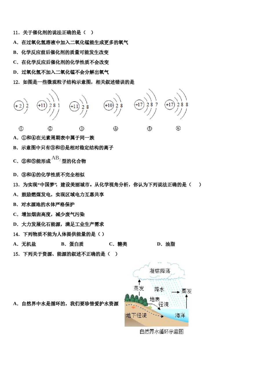 2023-2024学年福建省厦门市四校九年级化学第一学期期末调研模拟试题含解析.doc_第3页