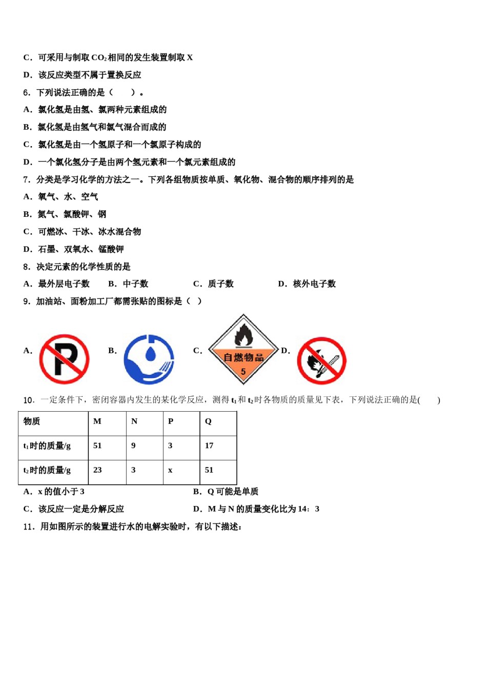 2023-2024学年福建省厦门市湖滨中学化学九年级第一学期期末综合测试试题含解析.doc_第2页